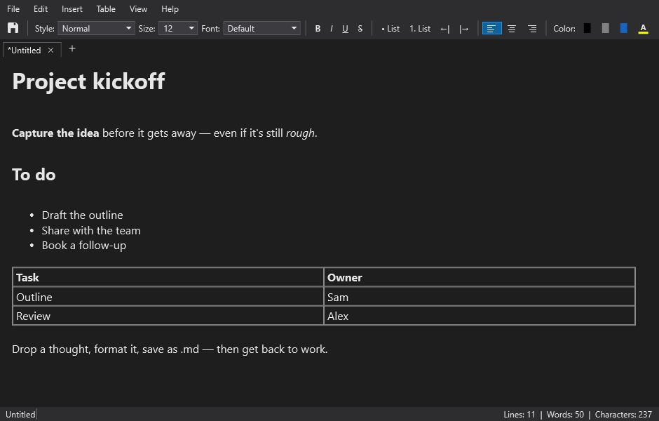 Scraps editor screenshot